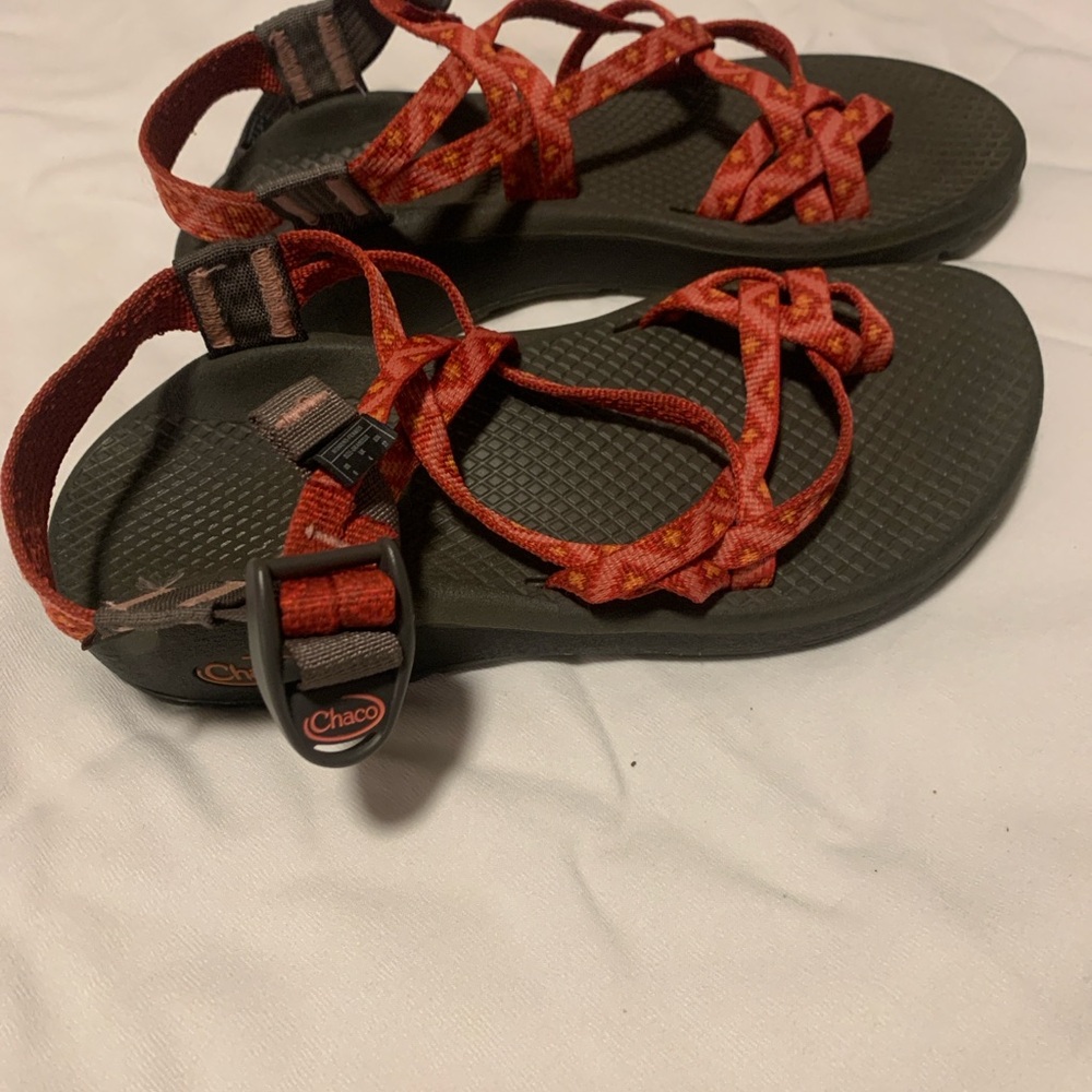 Chaco Women's Red and Black Strappy Sandals